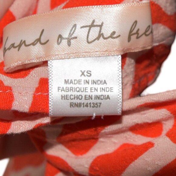 BAND OF THE FREE Geometric Squigglies in Blood Orange Slip Dress XS - Picture 3 of 3